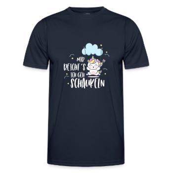 Einhorn, MIr reichts ich geh schaukeln - Männer Funktions-T-Shirt - Navy - Vorne - AI Model Male 178 dark (178cm)