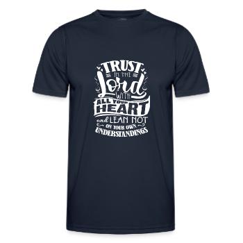 Verse biblique, Dieu chrétien, prière - T-shirt sport Homme - bleu marine - Devant - AI Model Male 178 dark (178cm)