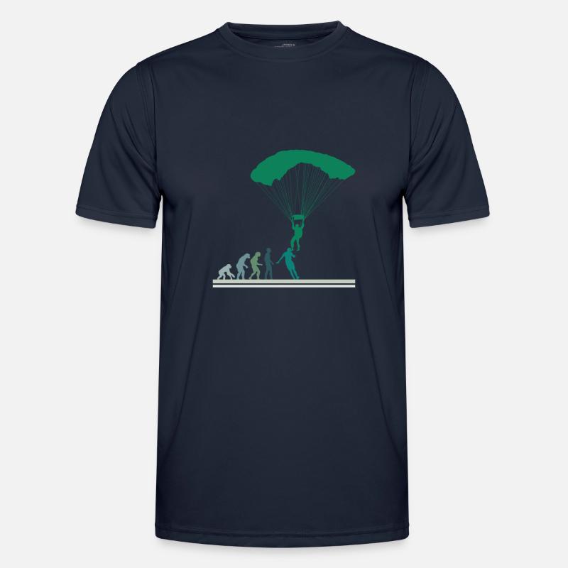 Fallschirmspringer Evolution Fallschirm Skydiving - Männer Funktions-T-Shirt - Navy