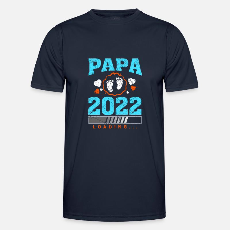 Papa 2022 Loading Werdender Vater Spruch Geschenk Männer Funktions-T-Shirt