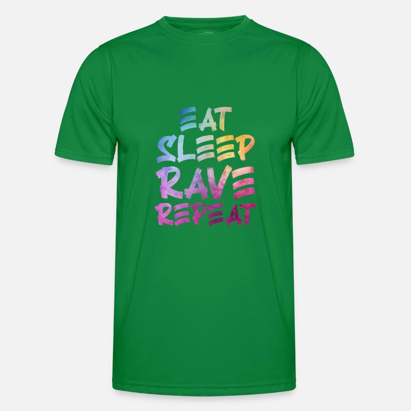 Eat Sleep Rave Repeat Hardtek Techno Hardstyle T-shirt sport Homme
