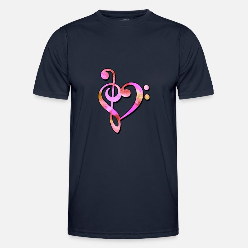 Techno Musique Clé de basse Clé de partition T-shirt sport Homme