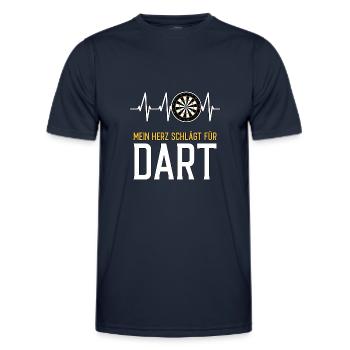 Dart Herzschlag - lustiger Spruch - Männer Funktions-T-Shirt - Navy - Vorne - AI Model Male 178 dark (178cm)