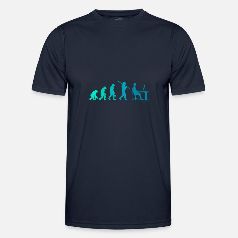Programmierer Evolution Schreibtisch Büro Geschenk Männer Funktions-T-Shirt