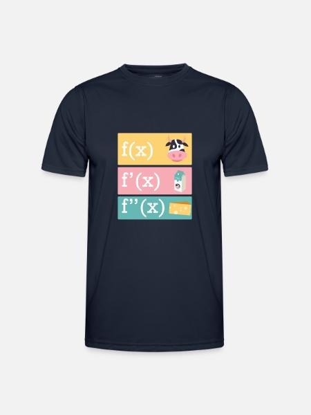 Mathematiker Witz Ableitung der Kuh Milch Käse - Männer Funktions-T-Shirt - Navy