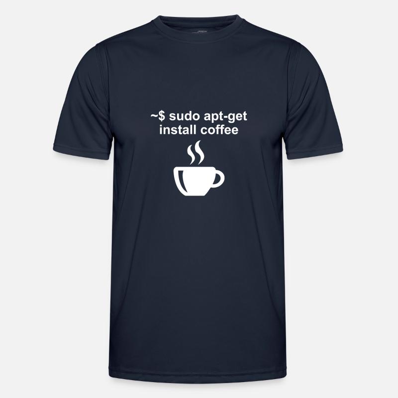 Linux Code Kaffee Kaffeetrinker Büro Geschenk - Männer Funktions-T-Shirt - Navy
