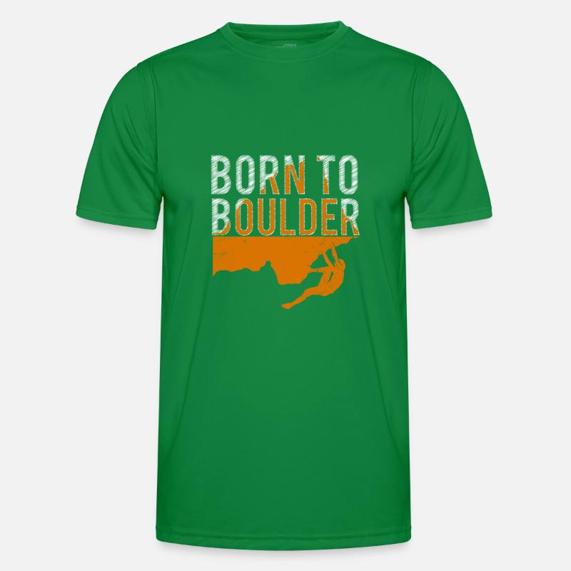 Boulder Spruch Born to Boulder Männer Funktions-T-Shirt