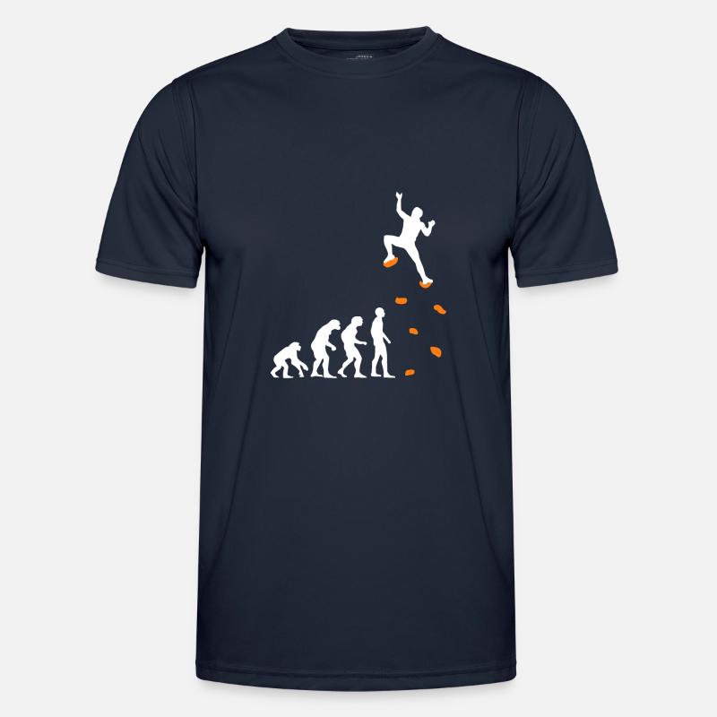 Climbing Evolution Climbing Wall Climbing Bouldering - Men's Functional T-Shirt - navy