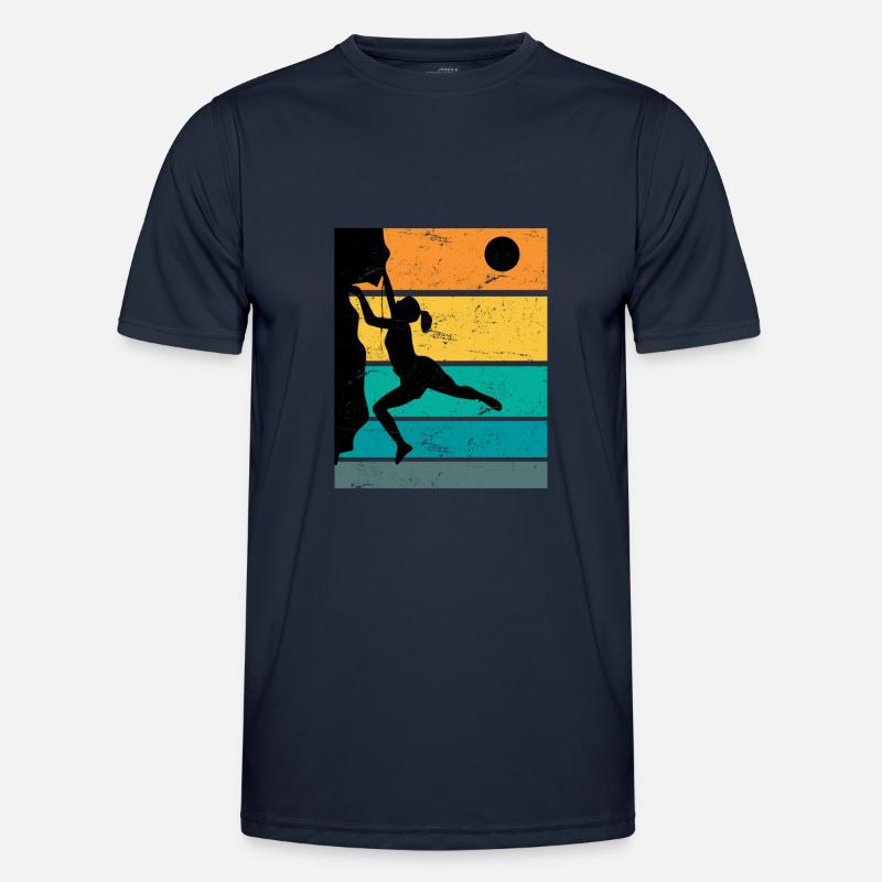 Retro Boulder Escalade de roches Escalade libre T-shirt sport Homme