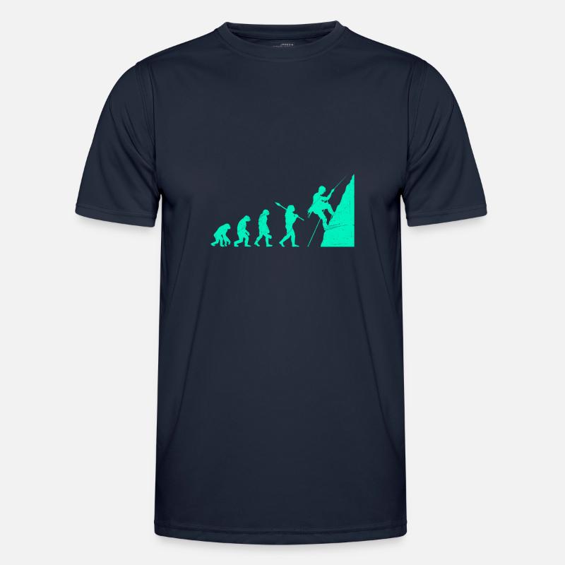 Climbing Evolution Monkey Boulderer Climber Climber - Men's Functional T-Shirt - navy