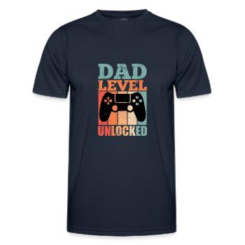 Gaming Father-to-Be Dad 2022 - Men's Functional T-Shirt - navy - Front - AI Model Male 178 dark (178cm)