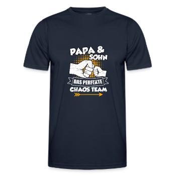 Papa und Sohn das perfekte Chaos Team Sohn Vater - Männer Funktions-T-Shirt - Navy - Vorne - AI Model Male 178 dark (178cm)