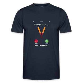 Cricket Sport Cricketer Batsman Gift - Men's Functional T-Shirt - navy - Front - AI Model Male 178 dark (178cm)