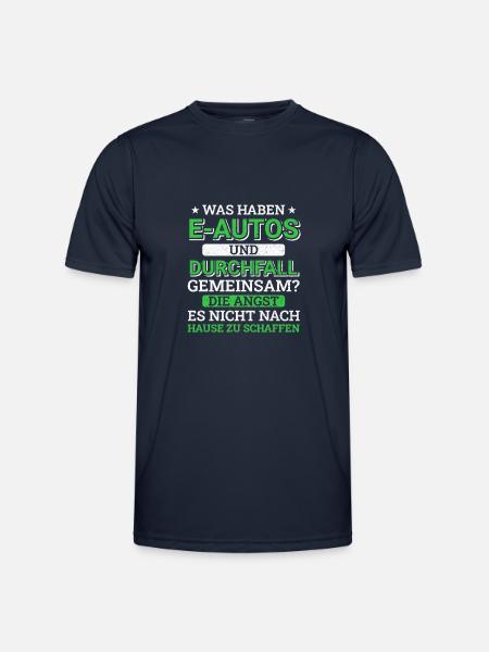 Anti E-Auto Elektroauto Umweltschutz Verbrenner - Männer Funktions-T-Shirt - Navy