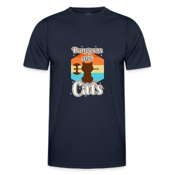 Donjons et chats - T-shirt sport Homme - bleu marine - Devant - AI Model Male 178 dark (178cm)