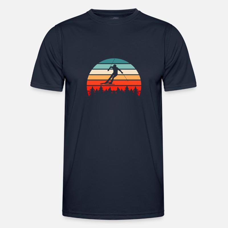 Ski Retro - Männer Funktions-T-Shirt - Navy