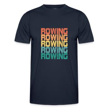 Rowing Rower Rudder Saying Retro Gift - Men's Functional T-Shirt - navy - Front - AI Model Male 178 dark (178cm)