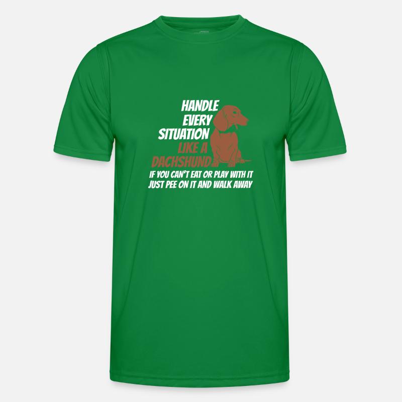 Griff-Situation Wie Ein Dackel Männer Funktions-T-Shirt