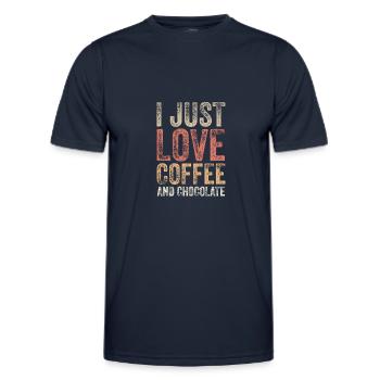 Schoko und Kaffee - Männer Funktions-T-Shirt - Navy - Vorne - AI Model Male 178 dark (178cm)