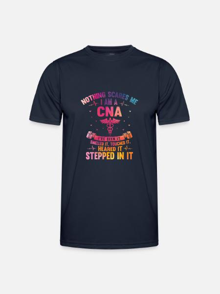 CNA sjuksköterska, inget skrämmer mig - Funktions-T-shirt herr - marinblå