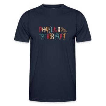Physiotherapie - Männer Funktions-T-Shirt - Navy - Vorne - AI Model Male 178 dark (178cm)