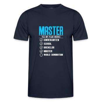 Master Checklist Master's Degree 2022 - Men's Functional T-Shirt - navy - Front - AI Model Male 178 dark (178cm)