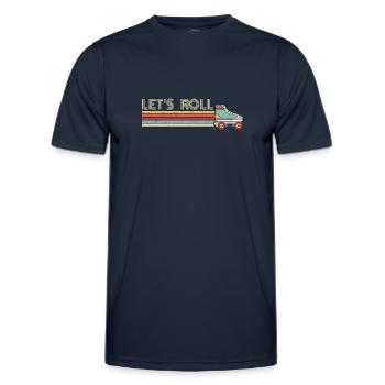 Patin à roulettes, patin à roulettes, patin à roulettes - T-shirt sport Homme - bleu marine - Devant - AI Model Male 178 dark (178cm)