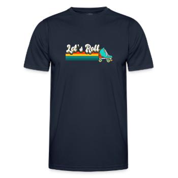 Patin à roulettes, patin à roulettes, patin à roulettes - T-shirt sport Homme - bleu marine - Devant - AI Model Male 178 dark (178cm)
