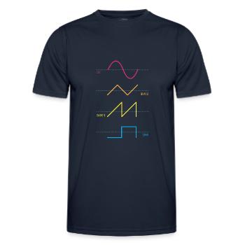 Synthesizer Audiowaves Analog Digital - Männer Funktions-T-Shirt - Navy - Vorne - AI Model Male 178 dark (178cm)