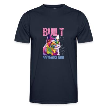 44ème anniversaire Chat Vintage Cadeau - T-shirt sport Homme - bleu marine - Devant - AI Model Male 178 dark (178cm)
