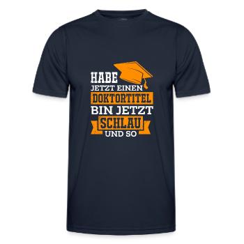 Doktortitel schlau und so Promotion Doktor - Männer Funktions-T-Shirt - Navy - Vorne - AI Model Male 178 dark (178cm)