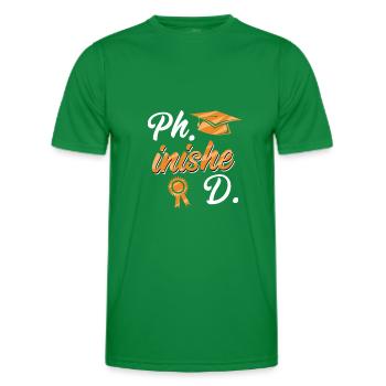 Doctorat phinished Thèse de doctorat - T-shirt sport Homme - vert - Devant - AI Model Male 178 dark (178cm)
