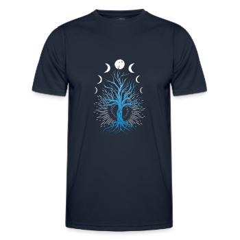 Mondphasen Hexerei-Hexen-Baum Des Lebens - Männer Funktions-T-Shirt - Navy - Vorne - AI Model Male 178 dark (178cm)