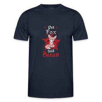 Pet Fox Hail Satan - Men's Functional T-Shirt - navy - Front - AI Model Male 178 dark (178cm)