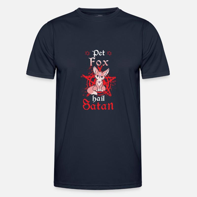 Pet Fox Hail Satan - Men's Functional T-Shirt - navy