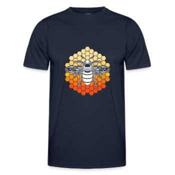 Abeille sur nids d’abeilles Apiculteur - T-shirt sport Homme - bleu marine - Devant - AI Model Male 178 dark (178cm)
