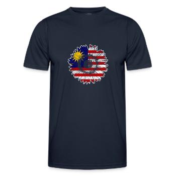 Drapeau de la Malaisie Tournesol - T-shirt sport Homme - bleu marine - Devant - AI Model Male 178 dark (178cm)