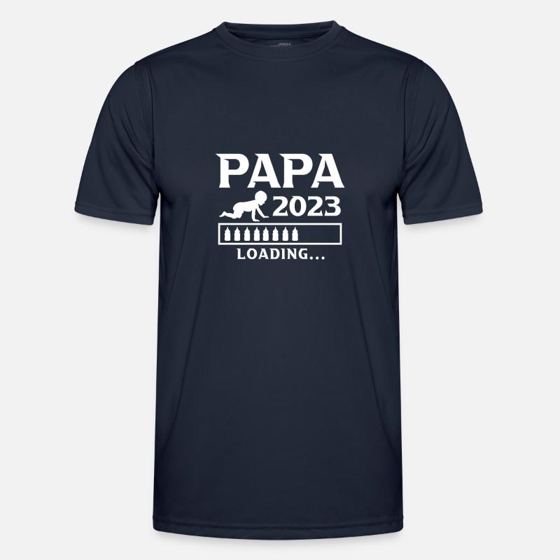 Papa 2023 laoding werdender Papa - Männer Funktions-T-Shirt - Navy