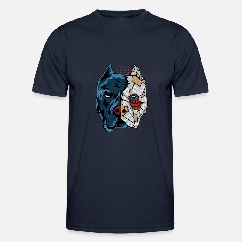 Pitbull-Roboter Hund Elternteil. Geschenk Männer Funktions-T-Shirt