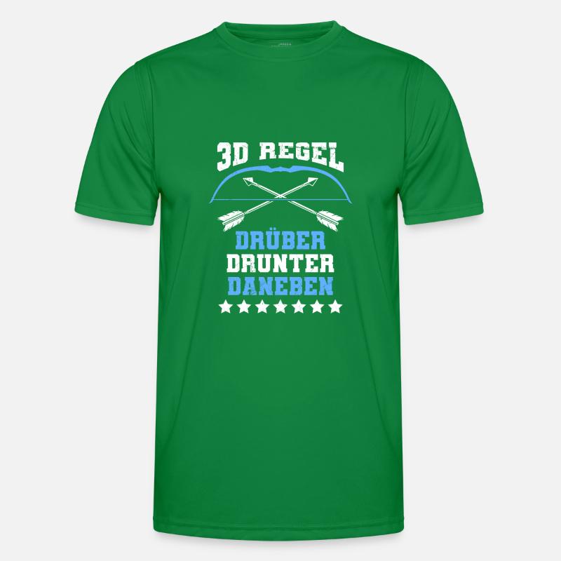 3D Regel Drüber Drunter Daneben Bogenschütze Männer Funktions-T-Shirt