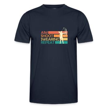 Aim Shooting Swearing Archery Archery Archery - Men's Functional T-Shirt - navy - Front - AI Model Male 178 dark (178cm)