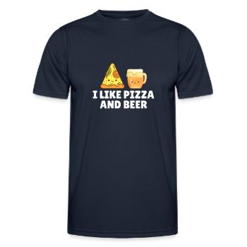 J’aime la pizza et la bière - T-shirt sport Homme - bleu marine - Devant - AI Model Male 178 dark (178cm)