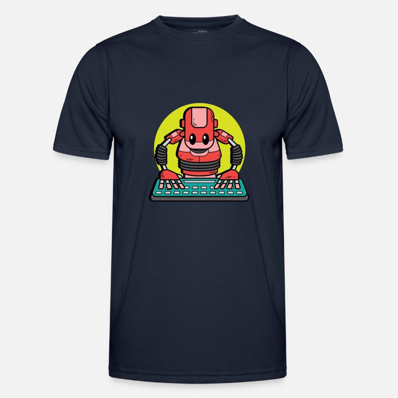 Lustiger Roboter Computertechniker Gift - Männer Funktions-T-Shirt - Navy