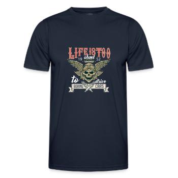 life i short calisc car lover - Men's Functional T-Shirt - navy - Front - AI Model Male 178 dark (178cm)