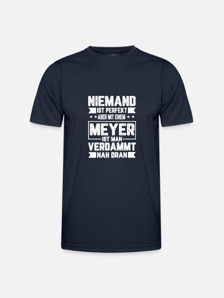Meyer Niemand ist Perfekt Geschenkidee - Männer Funktions-T-Shirt - Navy