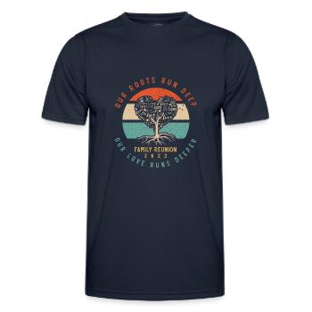 Nos racines sont profondes, les réunions de famille - T-shirt sport Homme - bleu marine - Devant - AI Model Male 178 dark (178cm)