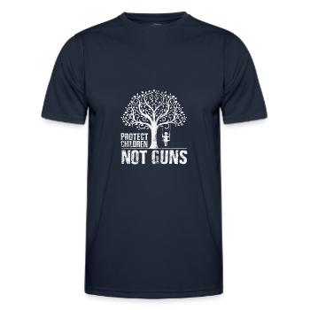 Kinder Schützen, Nicht Waffen - Kinderschaukelbaum - Männer Funktions-T-Shirt - Navy - Vorne - AI Model Male 178 dark (178cm)