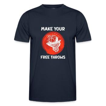 Mach deine Freiwürfe Basketball - Männer Funktions-T-Shirt - Navy - Vorne - AI Model Male 178 dark (178cm)