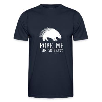 Porcupine Pig Hedgehog Rodent Hystricidae - Men's Functional T-Shirt - navy - Front - AI Model Male 178 dark (178cm)