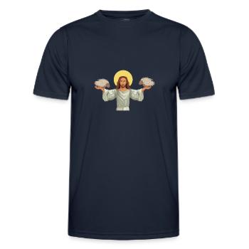 Porcupine Pig Hedgehog Rodent Hystricidae - Men's Functional T-Shirt - navy - Front - AI Model Male 178 dark (178cm)